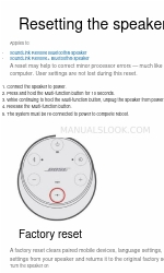 Bose SOUNDLINK REVOLVE Resetting Manual