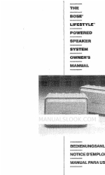 Bose Lifestyle Music Center Owner's Manual