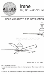 Atlas fan company IR3-BK-BK-52 사용 설명서