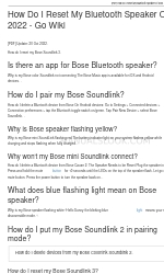 Bose SoundLink Wireless Music System How Do