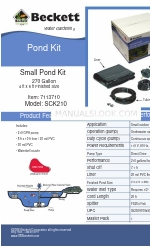 Beckett Small Pond Kit SCK210 Spesifikasi