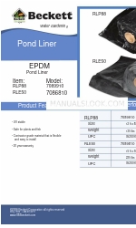 Beckett EPDM Pond Liner 7089910 Especificações