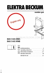 Elektra Beckum BAS 316G DNB 取扱説明書