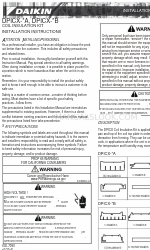 Daikin DPICX A Series Kurulum Talimatları Kılavuzu