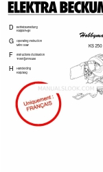 Elektra Beckum Hobbymaster KS 250 (フランス語) 使用説明書