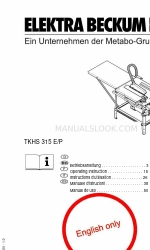 Elektra Beckum TKHS 315 E/P Series Instrukcja obsługi