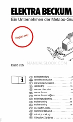 Elektra Beckum Basic 265 Manuel d'utilisation