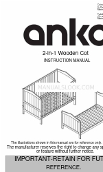 anko 2-in-1 Wooden Cot Manual de instruções