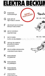 Elektra Beckum High Pressure Cleaners HD 135 / 500 Список запасных частей