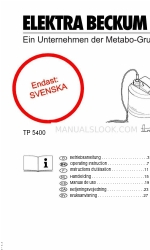 Elektra Beckum TP 5400 (sueco) Instrucciones de uso