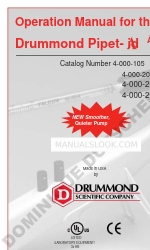 Drummond Pipet-Aid XL 4-000-105 Manuel d'utilisation