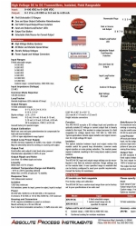 Absolute Process Instruments APD HV-DC D 빠른 시작 매뉴얼