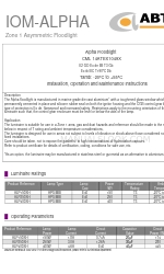 Abtech IOM-ALPHA ALP150SH Інструкції з монтажу, експлуатації та технічного обслуговування