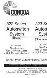 Concoa 523 Series Manuale di istruzioni per l'installazione e il funzionamento