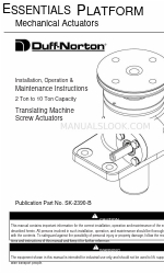 Duff-Norton SK-2390-B Kurulum, Çalıştırma ve Bakım Talimatları Kılavuzu