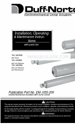 Duff-Norton TAC05-2D20-12 Installation, Operating,  & Maintenance Instructions