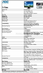 AOC 717VWX Specifications