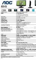 AOC 831S Spécifications