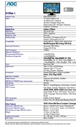 AOC 919Sw-1 Specifiche tecniche