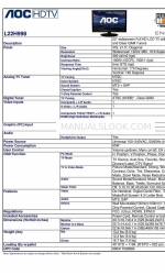 AOC L22H998 Specifications