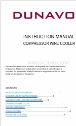 Dunavox COMPRESSOR WINE COOLER Manuel d'instruction