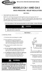 cashco CA1 Посібник з монтажу, експлуатації та технічного обслуговування