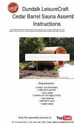 Dundalk LeisureCraft Cedar Barrel Sauna Інструкція з монтажу Посібник з монтажу