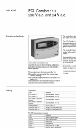 Danfoss ECL Comfort 110 Gegevensblad