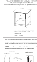 Dunelm Toulouse Bedside Chest Інструкція з монтажу Посібник з монтажу