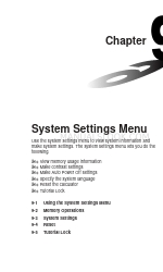 Casio ALGEBRA FX 2.0 Podręcznik menu ustawień systemu