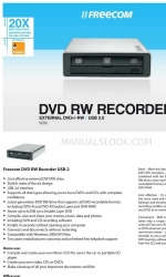 Freecom DVD RW Recorder Specifications