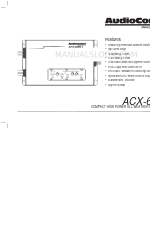 AudioControl ACX-600.1 Hızlı Başlangıç Kılavuzu