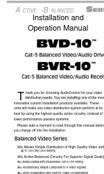 AudioControl BVR-10 Installations- und Betriebshandbuch