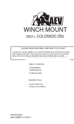 AEV WINCH MOUNT 2021+ COLORADO ZR2 Kurulum Kılavuzu