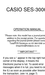 Casio SE-S3000 Operation Manual