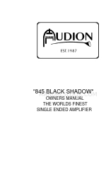 Audion 845 BLACK SHADOW Manuale d'uso