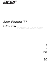 Acer Enduro T1 Краткое руководство