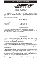 Audioplex ABW-AUTO 1C LINE LEVEL Instrukcja instalacji