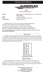 Audioplex INW-2 Руководство по установке