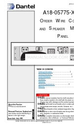 Dantel A18-05775 Series インストレーション＆オペレーションマニュアル