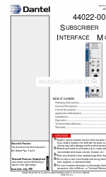 Dantel 44022-00 インストレーション＆オペレーションマニュアル