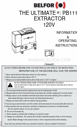 Belfort ULTIMATE PB111 Informations et instructions d'utilisation