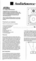 AudioSource AS6S Installatiehandleiding