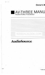 AudioSource AV-THREE Owner's Manual