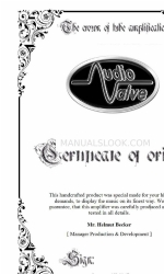 Audiovalve RKV Mk II Manual del usuario