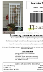 DuraTrel Lancaster Trellis 11192 Assembly & Instruction Manual