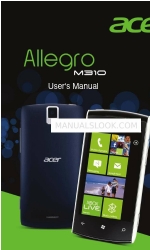 Acer Allegro M310 Manual del usuario