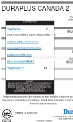 DuraVent DURAPLUS CANADA 2 Instrukcja instalacji i obsługi
