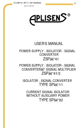 Aplisens SP-02 Manual do utilizador