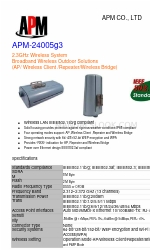 APM 2.3GHz Wireless System Broadband Wireless Outdoor Solutions APM-24005g3 仕様